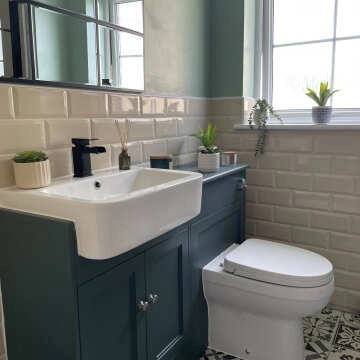 Monaco Midnight Green Combination Vanity Basin and Seattle Toilet 1200mm