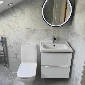 Mollie Black Framed Round Illuminated LED Mirror Cabinet 600mm