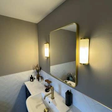 Olivia Brushed Brass Rectangular Bathroom Mirror 800x600mm