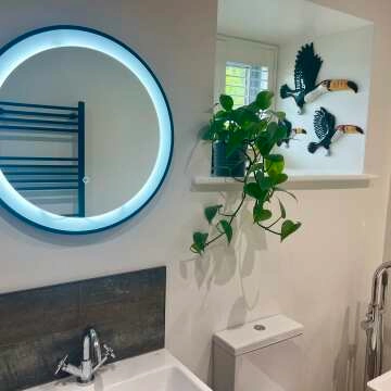 Mollie Black Framed Round Illuminated LED Mirror 600mm
