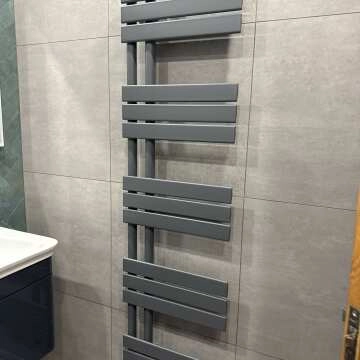 Seville Anthracite Designer Flat Panel Heated Towel Rail 1600x450mm