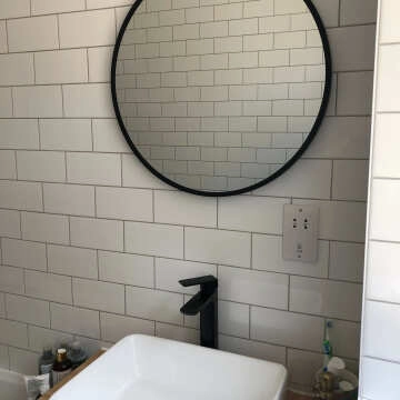 Mollie Black Framed Round Bathroom Mirror 600mm