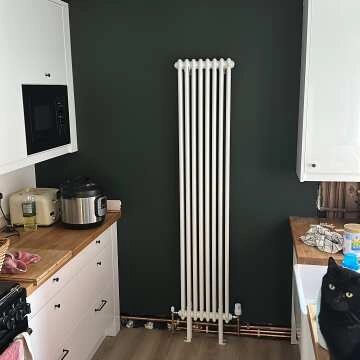 Athens White Double Column Vertical Traditional Radiator 1800x380mm