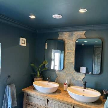 Olivia Black Framed Rectangular Bathroom Mirror 700x500mm