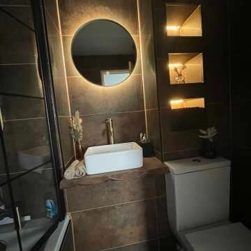 Mollie Brushed Brass Round Backlit Illuminated LED Mirror 500mm