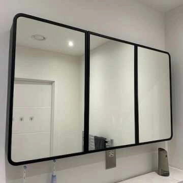 Olivia Black Framed Mirror Cabinet 710x1200mm