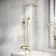 Galway Square Brushed Brass Thermostatic Bath Filler Shower Set