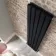 Faro Matt Black Double Flat Panel Vertical Radiator 1600x350mm