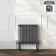 Athens Anthracite Double Column Horizontal Traditional Radiator 600x605mm