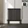 Athens Matt Black Triple Column Horizontal Traditional Radiator 750x785mm