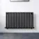Marbella Matt Black Double Oval Panel Radiator 600x1020mm
