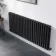Marbella Matt Black Double Oval Panel Radiator 600x1440mm