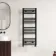 Naples Premium Matt Black Straight Heated Towel Rail 1200x450mm