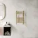 Barcelona Brushed Brass Straight Heated Towel Rail 650x400mm