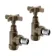 Antique Gold Angled Traditional Manual Radiator Valves (Pair) Standard 15mm