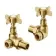 Brushed Brass Corner Traditional Manual Radiator Valves (Pair) Standard 15mm