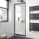 London Matt Black 6mm Pivot Shower Door 700mm