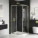 London Brushed Brass 6mm Offset Quadrant Shower Enclosure 1000x800mm
