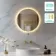 Delilah Battery Operated Brushed Brass Round Backlit LED Mirror 500mm