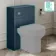 Milos Navy Blue Slimline Back To Wall Toilet Unit 500mm