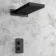 Galway Premium Matt Black Square Thermostatic Waterfall Shower Set