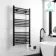 Barcelona Electric Matt Black Straight Heated Towel Rail 1200x600mm