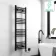 Barcelona Electric Matt Black Straight Heated Towel Rail 1400x400mm