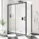 Hamburg Matt Black Easy Clean 8mm Sliding Shower Enclosure 1400x800mm - Easy Fix