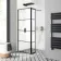 Munich Matt Black Grid 8mm Wet Room Shower Glass 800mm & 250mm Pivotal Return Panel