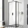 Munich Matt Black Framed 8mm Wet Room Shower Glass 700mm & 250mm Pivotal Return Panel