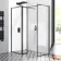 Munich Matt Black Framed 8mm Walk In Shower Enclosure 800mm & 700mm Glass with Pivotal Return Panel