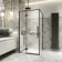 Helsinki Matt Black Premium Easy Clean 8mm Hinged Shower Enclosure 1100x900mm