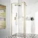 Munich Brushed Brass Framed 8mm Wet Room Shower Glass 900mm & 250mm Return Panel