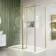 Munich Brushed Brass Framed 8mm Walk In Shower Enclosure 1000mm & 900mm Glass with Return Panel