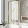 Zurich Easy Clean Brushed Brass L Shaped Bath Screen - 800mm