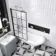 Abingdon 1500 Roll Top Shower Bath - White Ball Feet & 6mm Easy Clean Matt Black Grid Screen