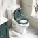 Hudson Traditional Close Coupled Toilet With Midnight Green Wooden Seat