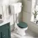 Hudson Traditional Toilet With Low-Level Cistern and Midnight Green Wooden Seat