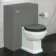 Hudson Traditional Back To Wall Toilet With Graphite Grey Wooden Seat - Brushed Brass Hinges