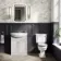Hudson Traditional Close Coupled Toilet With Cotton White Wooden Seat