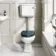 Hudson Traditional Low-Level Toilet With Inky Blue Seat & Pedestal Basin - Double Tap Hole