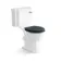 Hudson Traditional Toilet With Inky Blue Seat & Pedestal Basin Set - Double Tap Hole