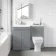 Trent Stone Grey Combination Vanity Basin and Atlanta Toilet 1100mm - Left Handed