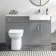 Harper Stone Grey Combination Vanity Basin and Aruba Toilet 1200mm - Right Handed