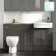 Monaco Graphite Grey Combination Vanity Traditional Basin and Seattle Toilet 1500mm