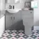 Quartz Stone Grey Basin Vanity and Back To Wall Toilet Unit 1150mm - Black Accents