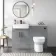 Harper Stone Grey Combination Vanity Basin with Marble Top & Miami Toilet 1200mm - Black Accents