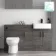 Harper Charcoal Elm Combination Vanity Basin and Miami Toilet 1500mm - Black Accents