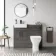 Harper Charcoal Elm Combination Vanity Basin & Atlanta Toilet 1000mm - Black Accents