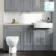 Monaco Dove Grey Combination Vanity Basin with Marble Top and Seattle Toilet 1500mm